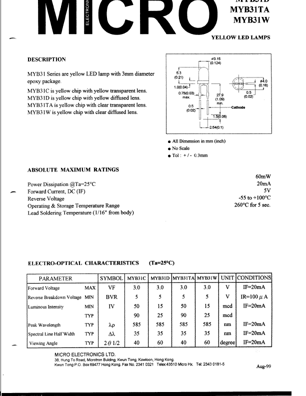 MYB31D Micro Electronics