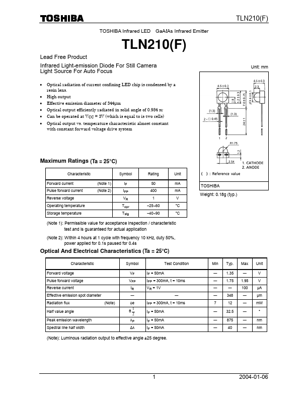 TLN210 Toshiba Semiconductor