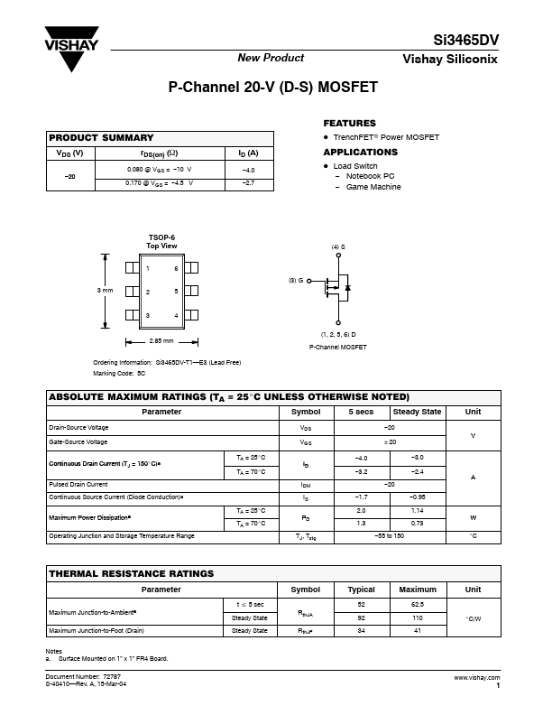 SI3465DV