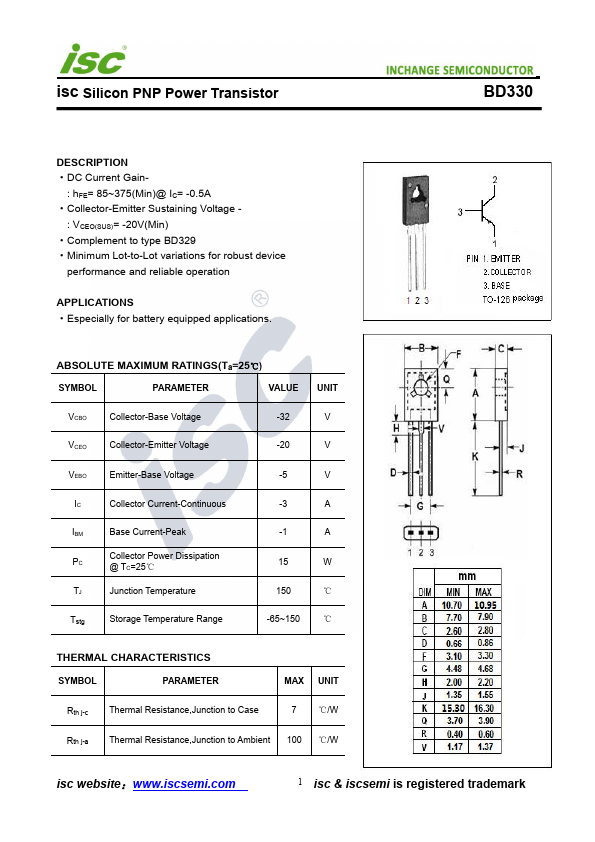 BD330 Inchange Semiconductor