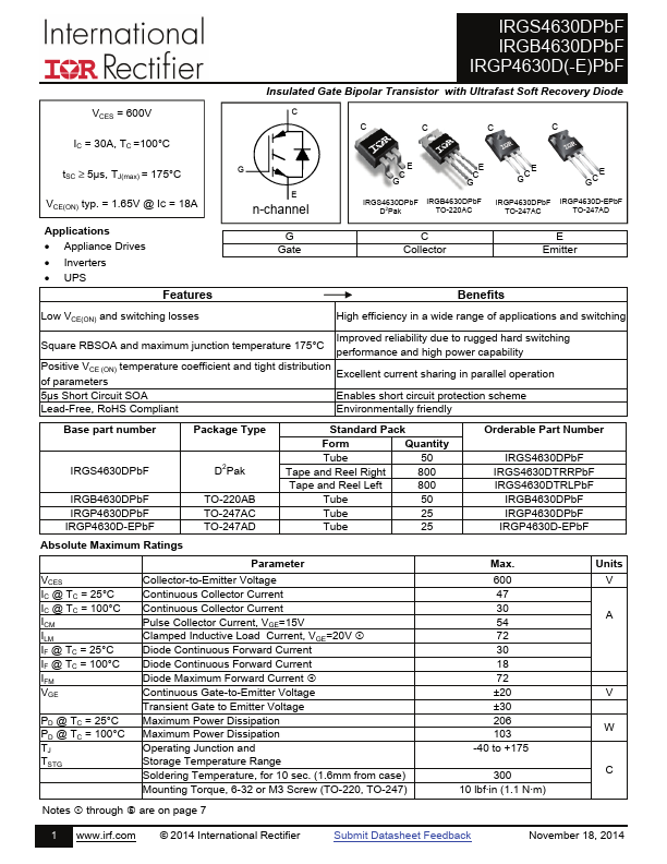 IRGP4630DPbF International Rectifier