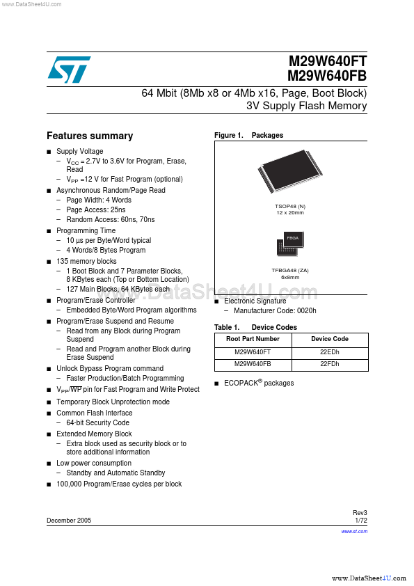 M29W640FT ST Microelectronics