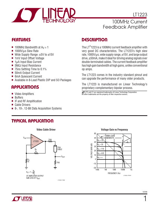 LT1223 Linear Technology