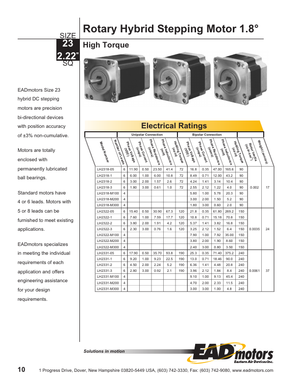 LH2318-2 EAD motors