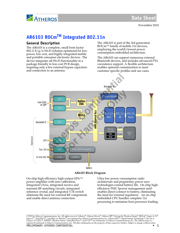 <?=AR6103?> डेटा पत्रक पीडीएफ