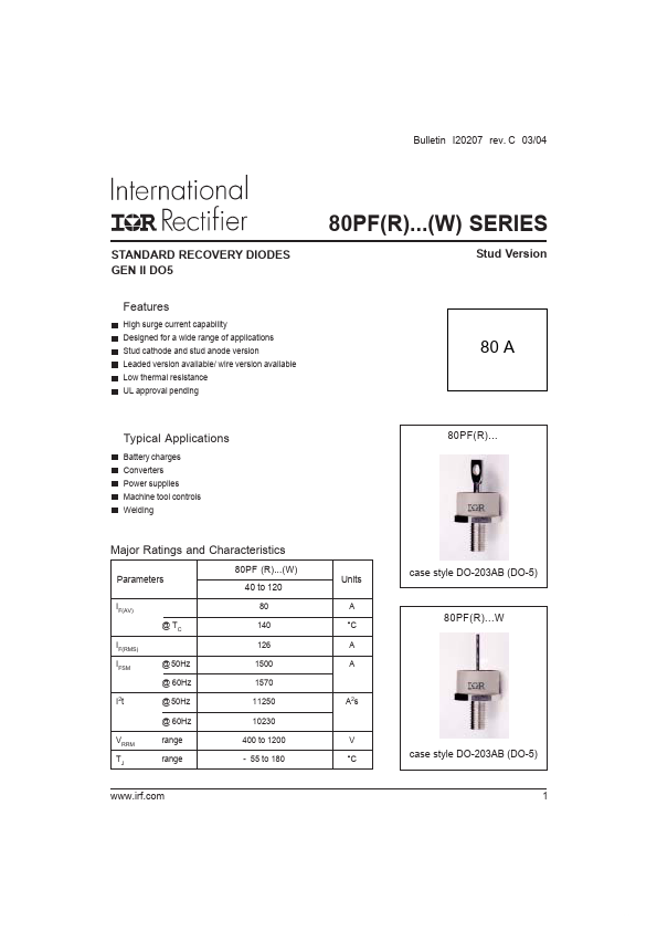 80PF80W International Rectifier