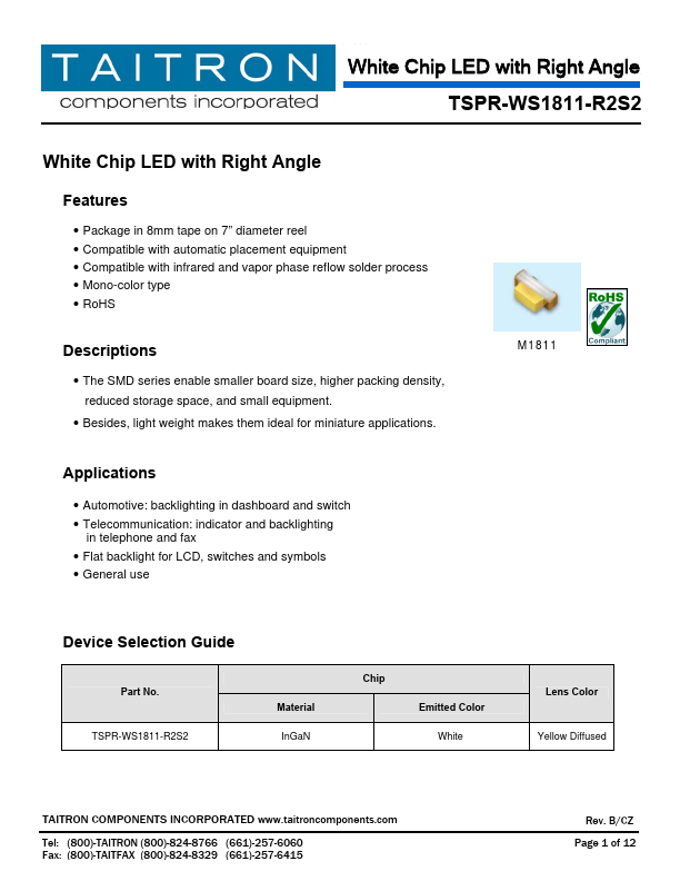 <?=TSPR-WS1811-R2S2?> डेटा पत्रक पीडीएफ