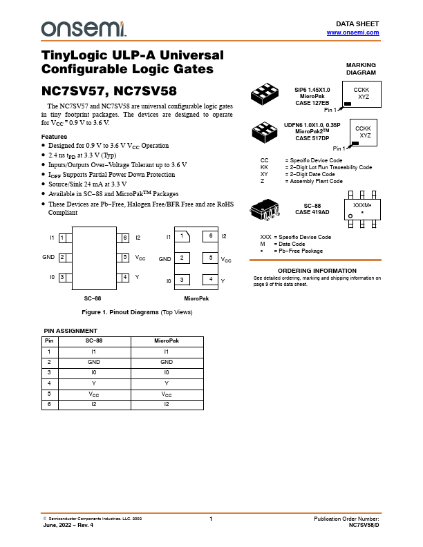 NC7SV58 ON Semiconductor