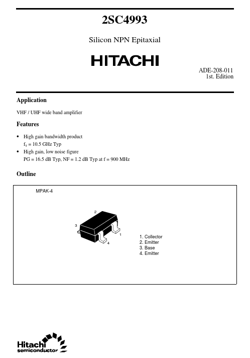 2SC4993 Hitachi Semiconductor