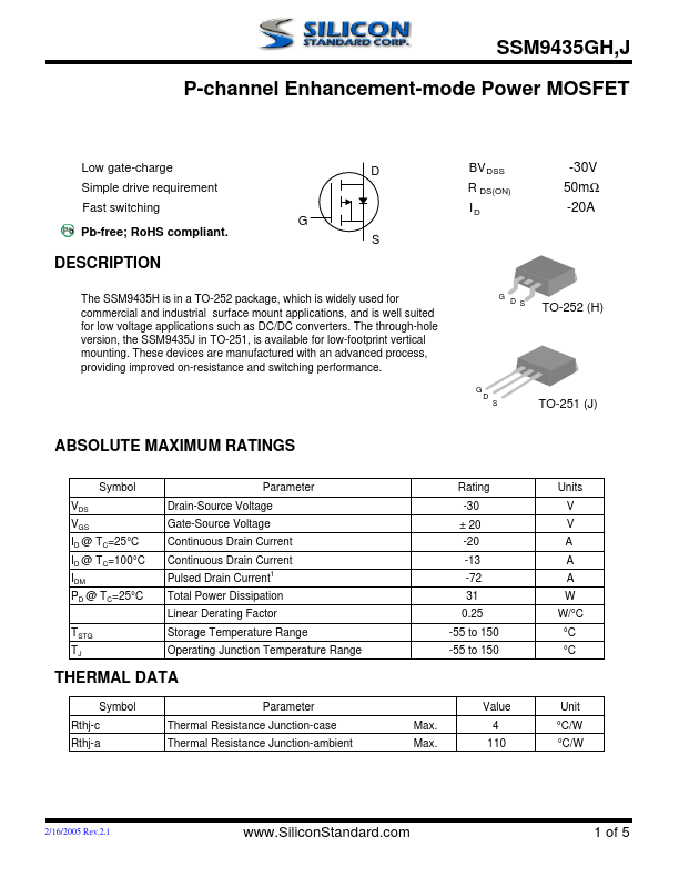 SSM9435GH Silicon Standard