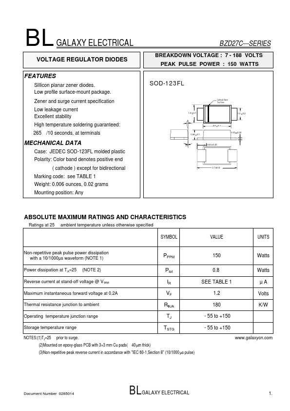 BZD27C5V6P GALAXY ELECTRICAL