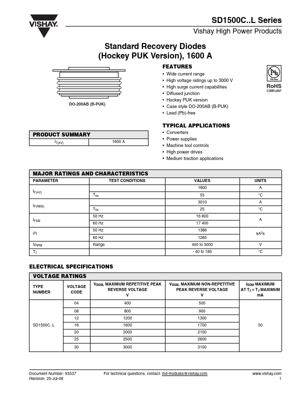 SD1500C08L Vishay