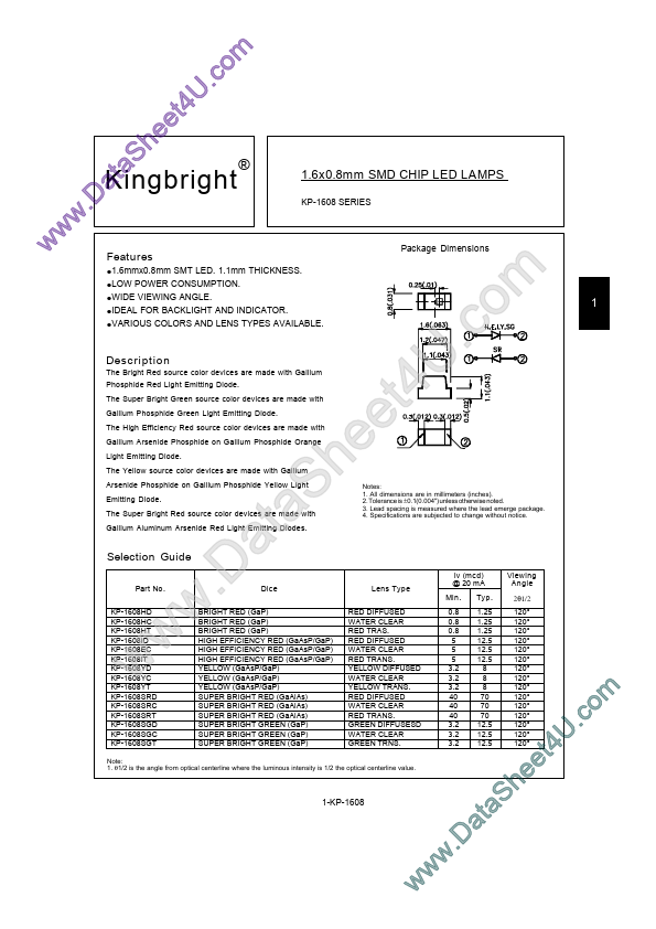 <?=KP-1608SGT?> डेटा पत्रक पीडीएफ