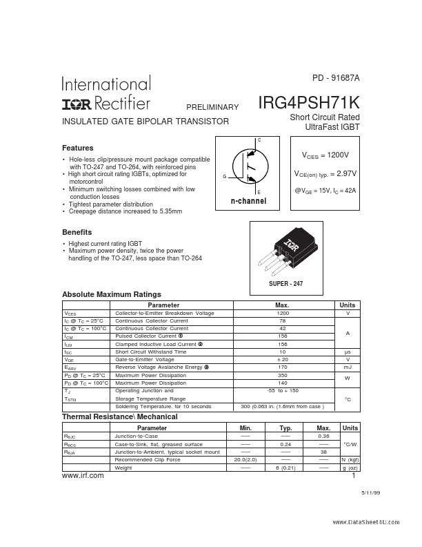 IRG4PSH71K International Rectifier