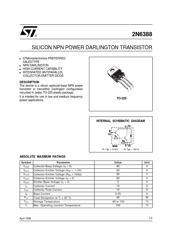 2N6388 STMicroelectronics