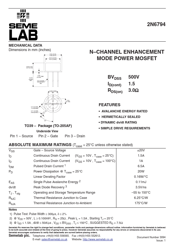 2N6794 Seme LAB