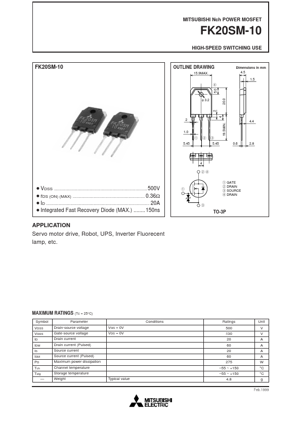 FK20SM-10 Mitsubishi Electric Semiconductor