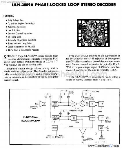 <?=ULN-3809A?> डेटा पत्रक पीडीएफ