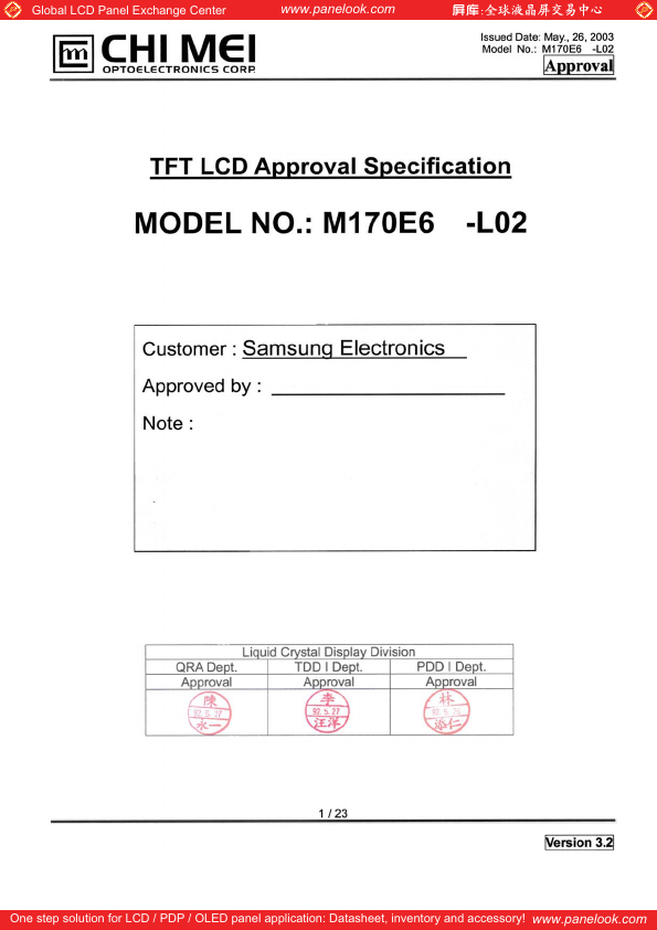 <?=M170E6-L02?> डेटा पत्रक पीडीएफ