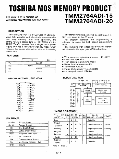TMM2764ADI-20