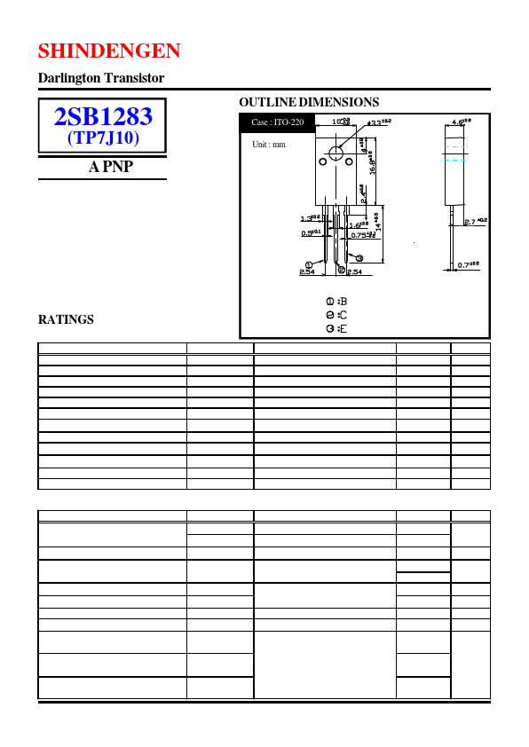 2SB1283 Shindengen Electric Mfg.Co.Ltd