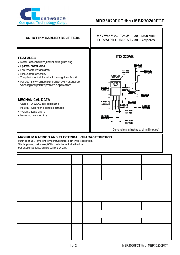 MBR30100FCT