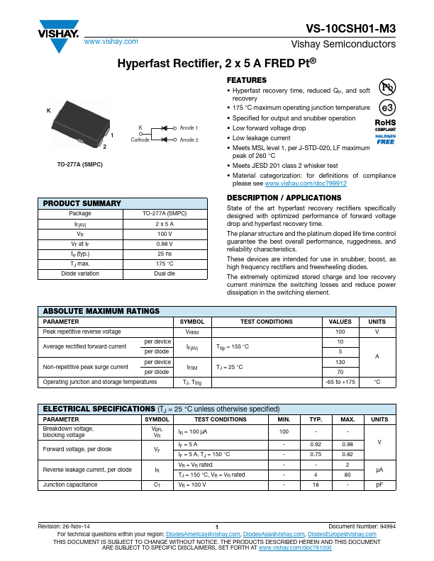 <?=VS-10CSH01-M3?> डेटा पत्रक पीडीएफ