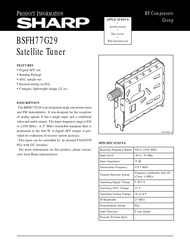 BSFH77G29 Sharp Electrionic Components