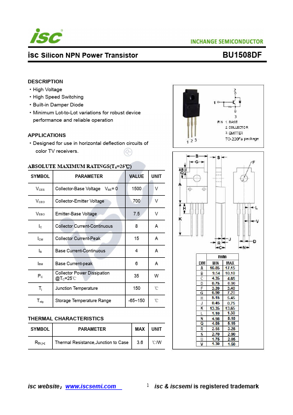 BU1508DF INCHANGE