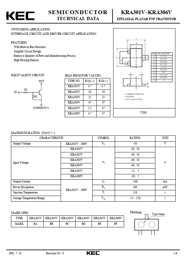 <?=KRA301V?> डेटा पत्रक पीडीएफ