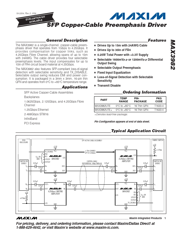 <?=MAX3982?> डेटा पत्रक पीडीएफ