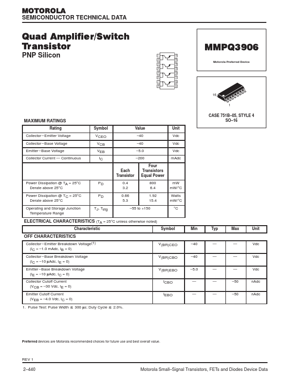 MMPQ3906 Motorola