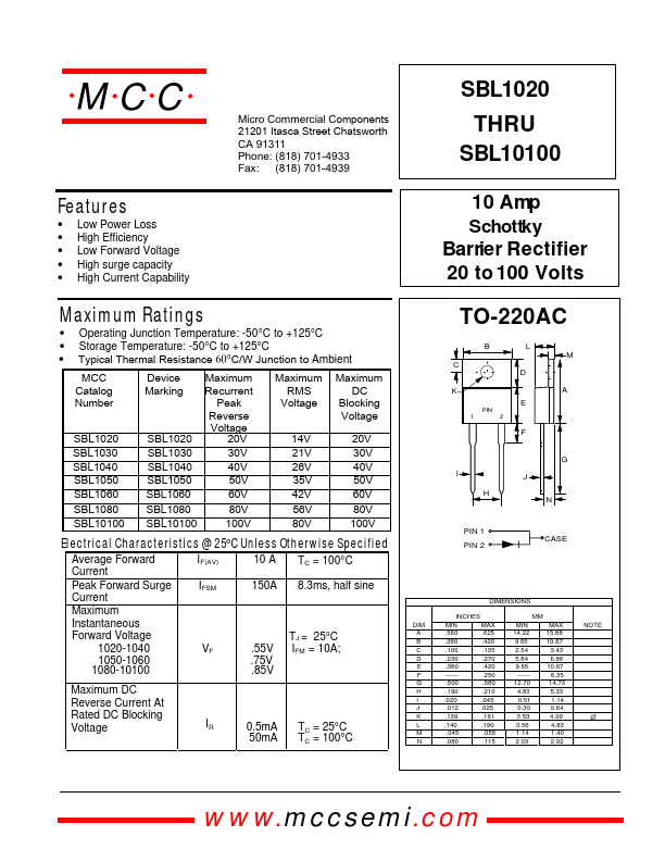 SBL1050 MCC