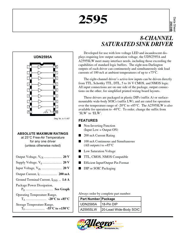 A2595 Allegro MicroSystems