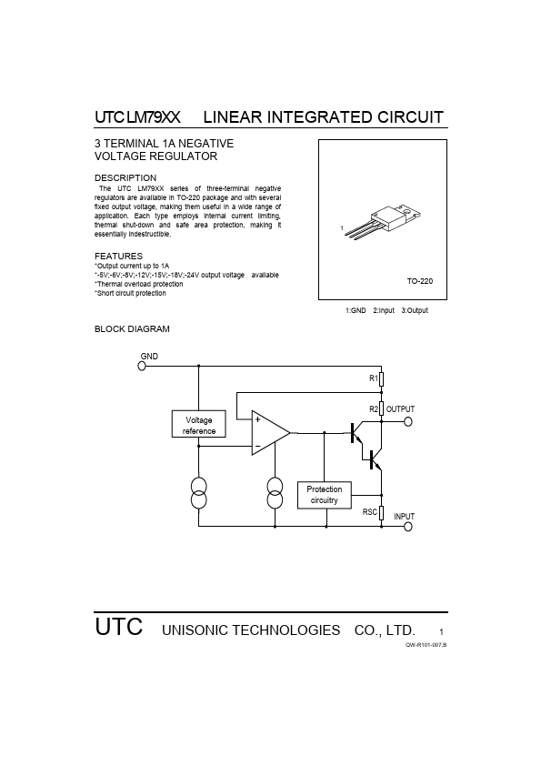 <?=UTCLM7905?> डेटा पत्रक पीडीएफ