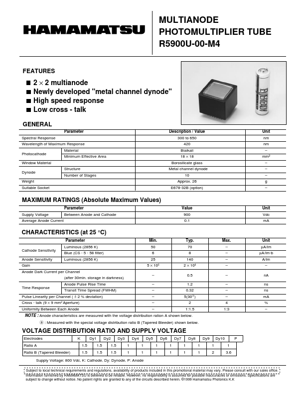 R5900U-00-M4 Hamamatsu Corporation