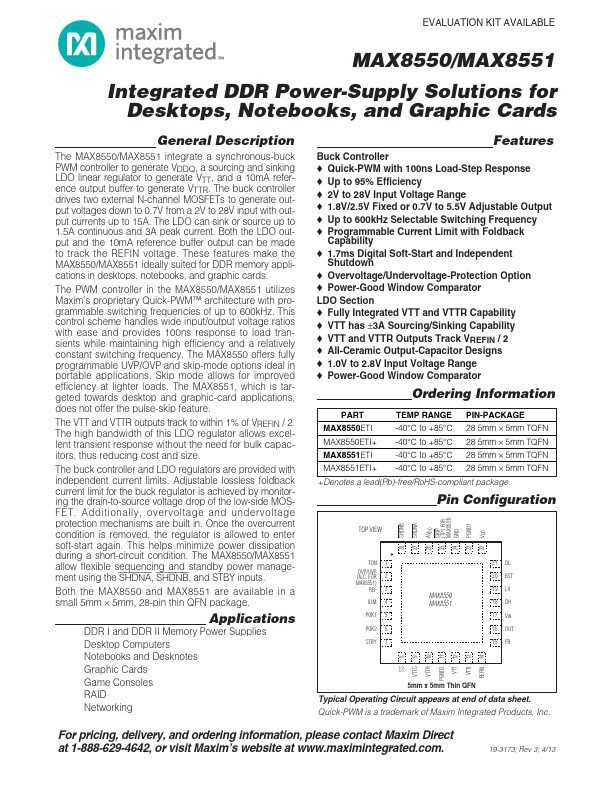 MAX8551 Maxim Integrated Products