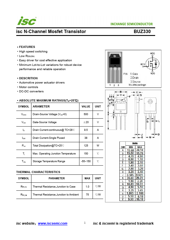 BUZ330 Inchange Semiconductor