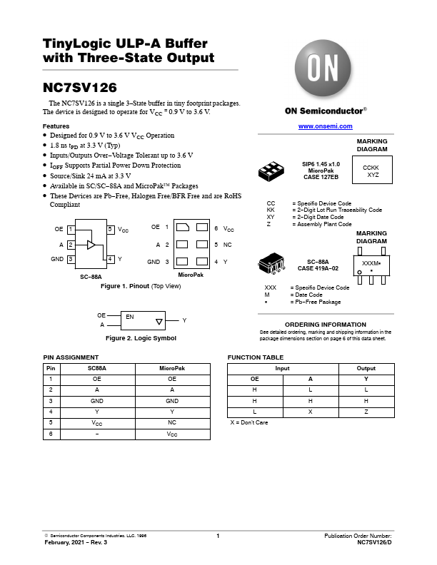 NC7SV126 ON Semiconductor