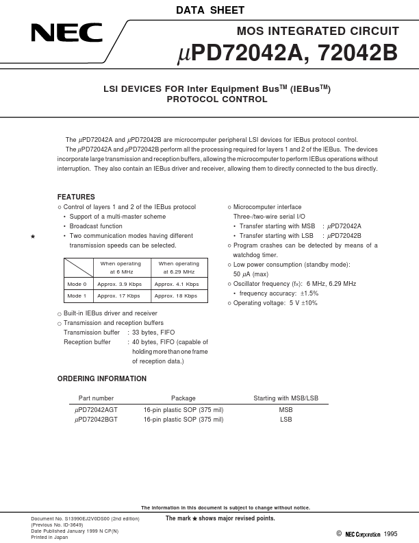 <?=UPD72042A?> डेटा पत्रक पीडीएफ