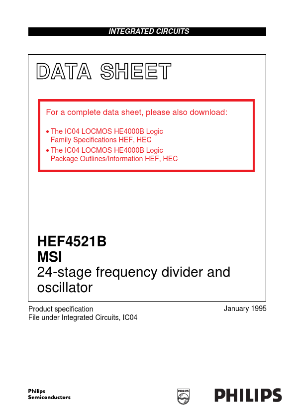 <?=HEF4521B?> डेटा पत्रक पीडीएफ