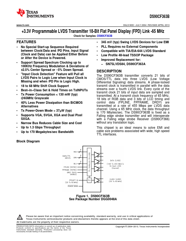 DS90CF363B Texas Instruments