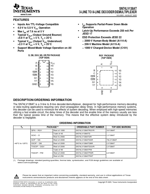 SN74LV138AT Texas Instruments