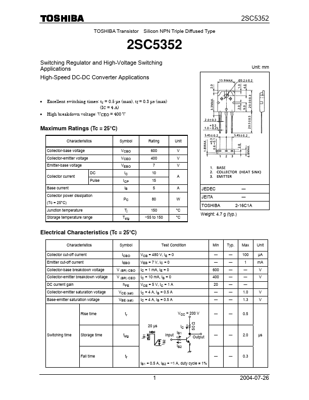 2SC5352 Toshiba Semiconductor