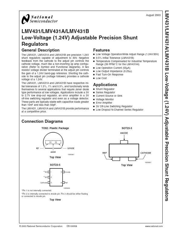 <?=LMV431A?> डेटा पत्रक पीडीएफ