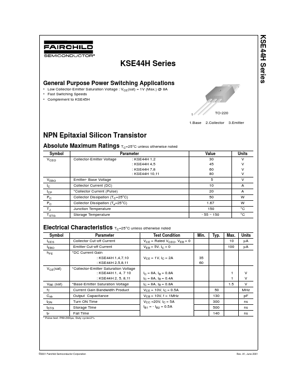 KSE44H2 Fairchild Semiconductor