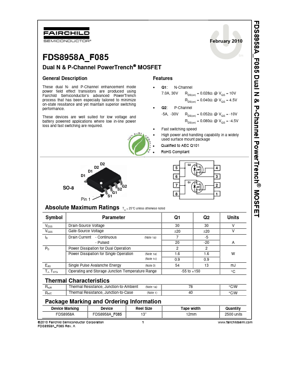 FDS8958A_F085 Fairchild Semiconductor