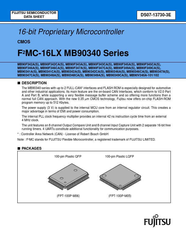 MB90F342CA Fujitsu Media Devices