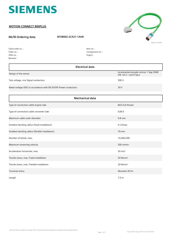 6FX8002-2CA31-1AH0 Siemens