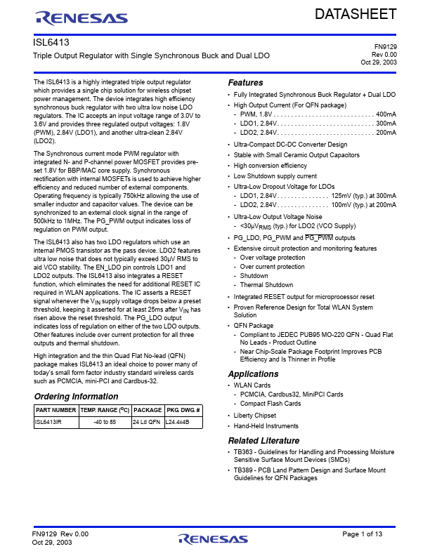 ISL6413 Renesas